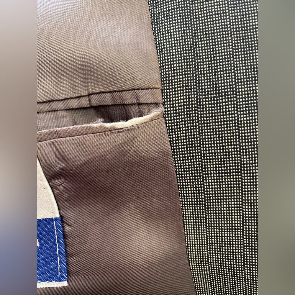 Vintage Yves Saint Laurent Gray Double-Breasted Men's Blazer w Matching Pants - Picture 7 of 16